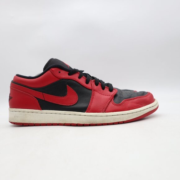 Nike Air Jordan 1 Low Reverse Bred Men's 12 Red Black 2020 Sneakers 553558-606
